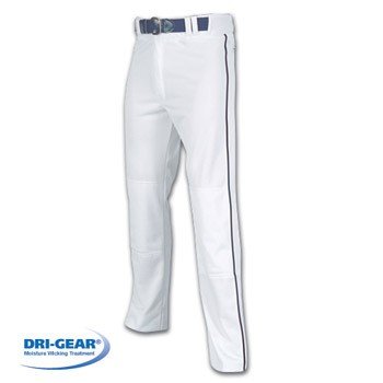Champro PRO-PLUS Open Bottom Adult Grey Pant with Scarlet Piping