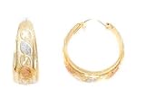 14k Tricolor Gold Hoop Earrings