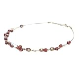 Glass Beads Purple Multi-Strand Necklace Bead on a Wire Multi-Strand Necklace [Purple]