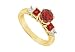 Diamond and Ruby Engagement Ring : 14K Yellow Gold - 1.50 CT TGW