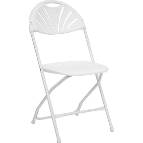 White Plastic Fan Back Folding Chair [HF-MC702-WHITE-GG]