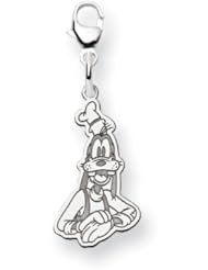 14k White Gold Disney Goofy Lobster Clasp Charm