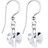 Austrian Crystal Heart April Birthstone Earrings