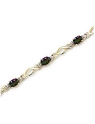10K Yellow Gold Oval Mystic Topaz and Diamond Bracelet by Jewelry Mountain