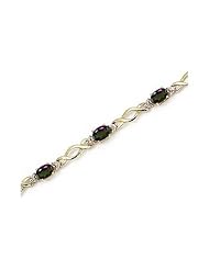 10K Yellow Gold Oval Mystic Topaz and Diamond Bracelet