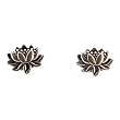 Tiny Detailed Lotus Flower Stud Earrings in Sterling Silver, #7582