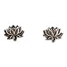 Tiny Detailed Lotus Flower Stud Earrings in Sterling Silver, #7582