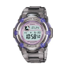 Casio Womens Baby G Slim Marine Purple Accented Sport Watch #BG3000 8B