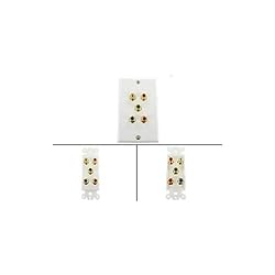 5RCA (Component Video) + 2RCA Audio Wall Plate - White - by Abacus24-7