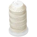 Simply Silk Beading Thread Cord Size E Ecru 0.0128 Inch 0.325mm Spool 200 Yards for Stringing Weaving Knotting