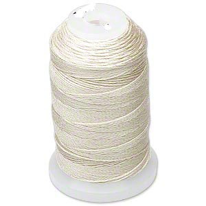 Simply Silk Beading Thick Thread Cord Size FFF (0.016 Inch 0.42mm) Spool 92 Yards Compatible with Kumihimo Super Lon (Ecru)