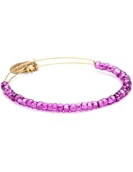 Alex and Ani "Collegiate" Bright Purple Color Beaded Expandable Wire Bangle Bracelet