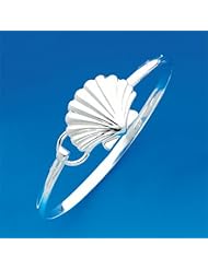 Sterling SIlver Shell Hook Bangle Bracelet