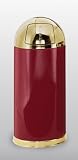 Designer Line European 15 gallon Steel/Brass Round Top Crimson with Brass Waste Receptacle R1536-10CGL