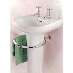 Chrome under sink towel rail