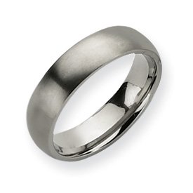 Titanium Brushed Comfort Fit 6mm Wedding Band Ring - Size 14 - JewelryWeb