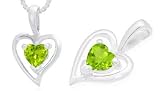 Heart Shape Peridot Heart Pendant Sterling Silver