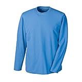 Coolibar UPF 50+ Men's Cotton Bamboo Long Sleeve T-shirt - Sun Protective (Blue Ocean - Small)