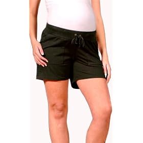 Motherhood Maternity: pull on style drawstring solid fabric maternity short