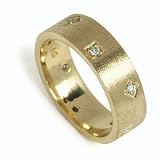 18K Yellow Gold Diamond Ring, Enhanced with Prong-Set Diamonds.