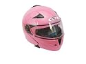NEW & Improved VOX DOT Approved Full face Filp-up Modular Motorcycle, Snowmobile, Bike Helmet. IN PINK- Size Medium
