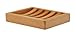 Light Wood Curved Rectangle Wood Soap Dish, L 4½ - W 3¾ - H ¾ -