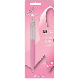 Parker Jotter Pink Ribbon Retractable Pen, 1 Black Ink Pen (1736845)