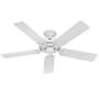 Hunter 25517 52-Inch Summer Breeze 5-Blade Ceiling Fan, White/Bleached Oak Blades (White)