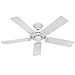 Hunter 25517 Summer Breeze 52-Inch 5-Blade Ceiling Fan, White with White/Bleached Oak Blades