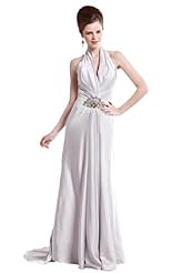 V-neck Chiffon/Taffeta/Tulle Lace Applique Vintage Crystal Beaded Crystals Evening Dress/Prom Dress 