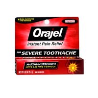 Orajel Oral Pain Reliever, for Severe Toothache, Maximum Strength, Cream, 0.33 oz (Pack of 6)