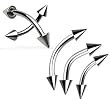 Stainless Steel Eyebrow Spike - Sold as a Pair