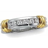 Platinum and 18K Gold Diamond Wedding/Anniversary Band - 0.16 Ct.