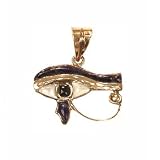 18K Egyptian Jewelry Pendants - Eye of Horus with Lapis and Mother of Pearl