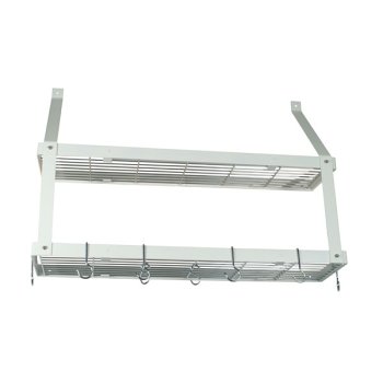 Buy Double Bookshelf Rack – White, Chrome