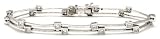 2.00ct staggered princess 14K white gold diamond bracelet