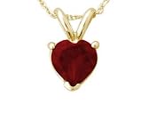 All-Natural Genuine 5 mm, Heart Shape Ruby pendant set in 14k Yellow gold