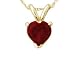 All-Natural Genuine 5 mm, Heart Shape Ruby pendant set in 14k Yellow gold
