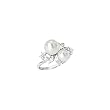 14K White Gold 1/5 ct. Diamond and Fresh Water Pearl Floral Ring