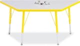 Jonti-Craft 6443JCE112 Kydz Activity Table - Trapezoid - 30 x 60 Inches, 15-24 Inch Height - Gray/Navy