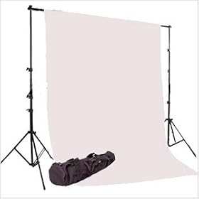 CowboyStudio 10 X 20ft White Muslin Backdrop with Heavy Duty Support System and Carry Bag by CowboyStudio
