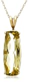 10k Yellow Gold Lemon Quartz Pendant, 18"