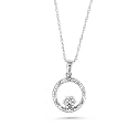 10K White Gold 0.10 Carat Diamond Circle Pendant