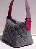 Small Bucket bag in Quilted Grey Polyester Wool