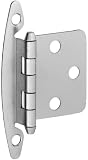 Stanley Home Designs BB8196 Standard Flush Non-Spring Cabinet Hinge, 2-Pack, Satin Nickel