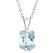 0.72 Ct Oval Shape Sky Blue Aquamarine Sterling Silver Pendant