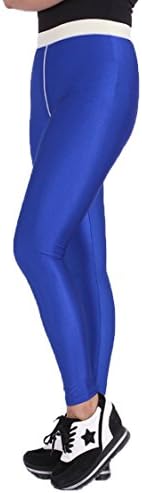 Lily Fashion Women's Side Lace Up Workout Yoga Stretch Leggings High Waist Tights Blue S