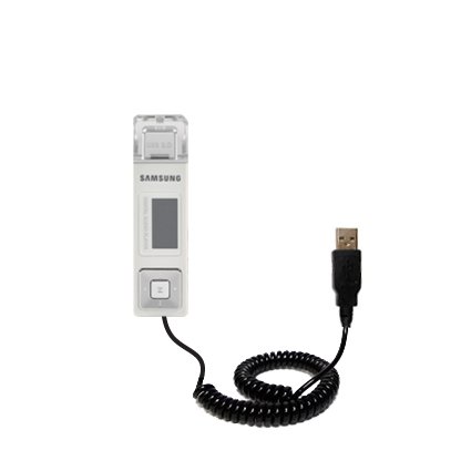 Coiled Power Hot Sync and Charge USB Data Cable w/ Tip Exchange for the Samsung Yepp YP-U2 - Gomadic Brand