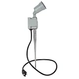 Thomas & Betts K702 Red Dot Portable Standard Spotlight with Ground Spike, Wall bracket, Gasket and Screws, Silver