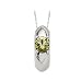 14K White Gold Children's Imitation Peridot Ring Pendant with Chain
